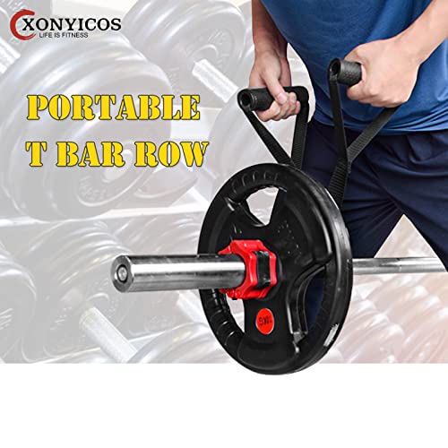 XonyiCos Gym Portable T Bar Row Straps Handle for Olympic Bars Barbell Grips Landmine Attachments Home Gym Equipment for Build Arm Shoulder Back