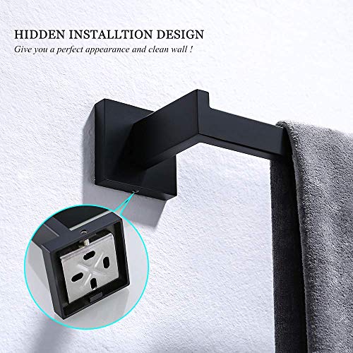 Matte Black Towel Bar Hand Towel Holder Towel Rack Towel Ring Bathroom Hardware Accessories Stainless Steel Wall Mounted