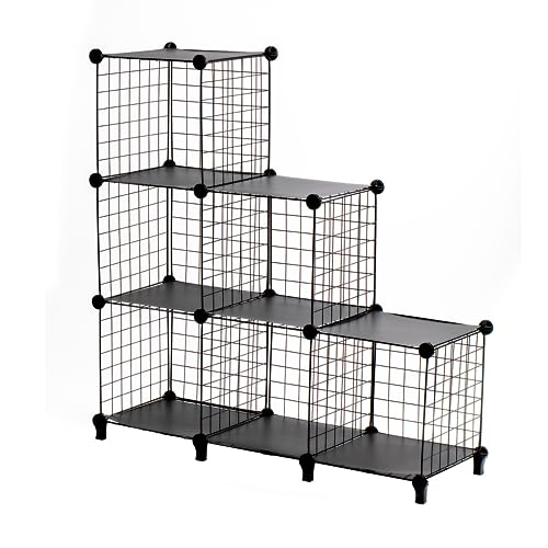 StoreRack Cube Storage Organiser - Customisable Cube Storage Unit, Shoe Rack, Versatile 6-Cube Metal Storage Shelf - Assemble in Various Shapes