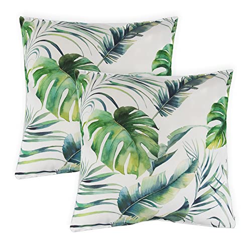 Gardenwize - Pack of 2 Outdoor Scatter Cushions, Garden Furniture Cushions - Covers & Pillows (Gold Palm)
