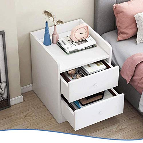 JYDQM Floor Cabinet, 2 Drawers Wooden Storage Cabinet for Home Office Living Room Bathroom Side Table Sturdy Bedroom Night Stand, White