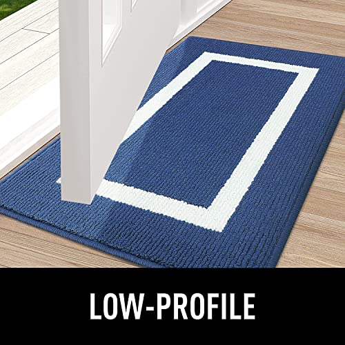 OLANLY Indoor Door Mat, 32x48, Non-Slip Absorbent Resist Dirt Entrance Rug, Machine Washable Low-Profile Inside Entry Door Rugs for Entryway, Nav