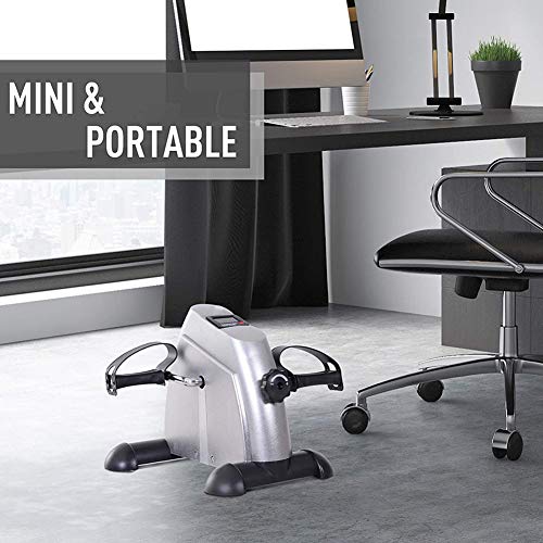 HUANGXING - Portable Pedal Exerciser Arm Leg Cycle Gym, Mini Exercise Bike, Digital Under Desk Bike Foot Cycle Arm & Leg Pedal Machine with LCD S