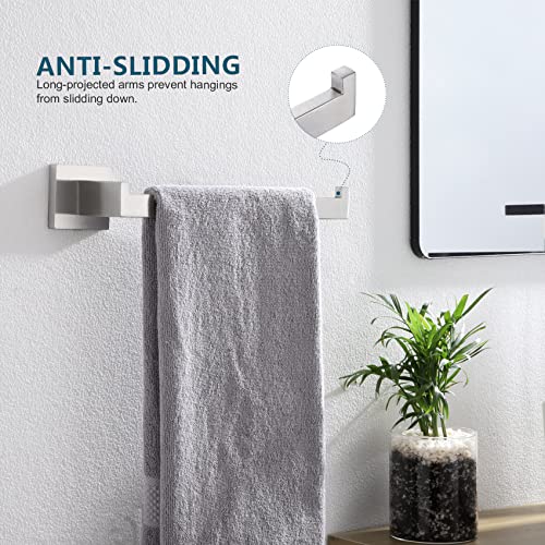 KOKOSIRI Hand Towel Holder Brushed Nickel Towel Bars 2 Pack Stainless Steel Bathroom Hardware Kitchen Paper Towel Holder Wall Mount, B3003BR-P2