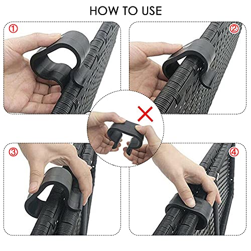 dinae 12 Pieces Patio Furniture Clips, Garden Wicker Furniture Alignment Clips, Non-slip Sofa Rattan Chair Clip, Outdoor Fasteners Sectional Conn