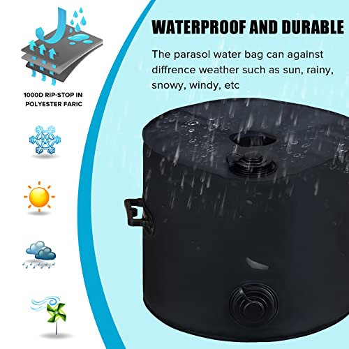 RELEDESA 1000D Round Umbrella Base Weight Bag, Up to 100 lbs Water, Parasol Base Weights Bag with 2 Handles, Suitable for 3.15" Diameter of Outdo