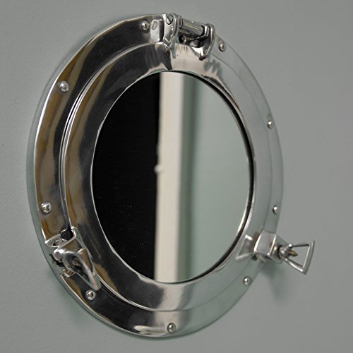 Nauticalia 4940 Aluminium Porthole Mirror, 30 cm, Silver