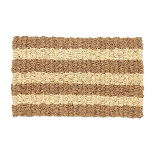 Relaxdays Jute Doormat, 60x40 cm, Durable, Handwoven, Mat for Indoor & Outdoor Use, Diamond Pattern, Brown/Cream, Design F