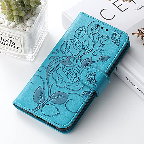 Thoankj iPhone SE 2022 2020 Case Shockproof, iPhone7/iPhone 8 Case for Women Roses Card Slots Magnetic Closure Kickstand Leather Flip Wallet Phon
