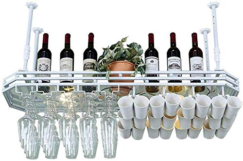 MiroDo Wall Wine Rack Hanging Wine Glass Rack Bar Creative Wine Rack Upside Down Goblet Rack Ceiling Decoration Shelf for Bars, Restaurants, Kitc