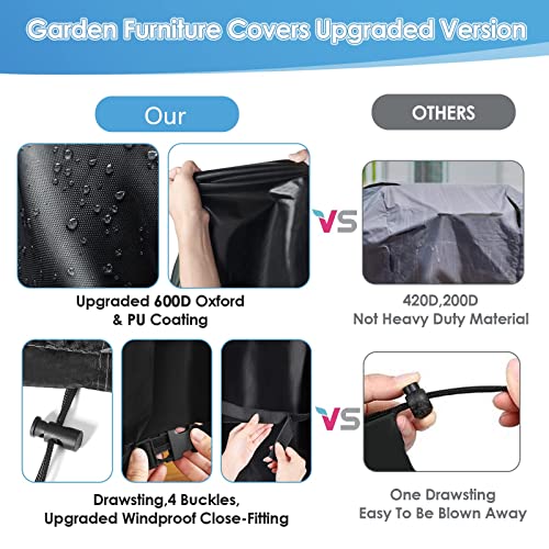Garden Furniture Cover,200X165X80cm Garden Table Cover 600D Heavy Duty Oxford Polyester Outdoor Patio table Covers Rectangular Cover Windproof,Wa