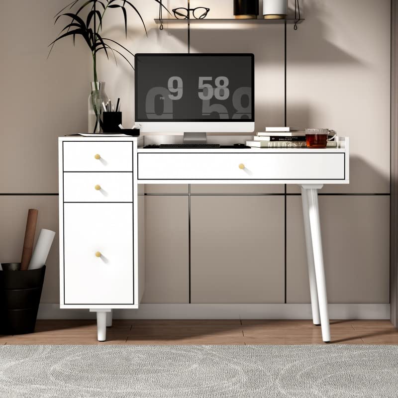 N/A 3 Drawers 1 Door Dresser Desk Computer Desk For Bedroom Living Room Office Furniture Home Furniture (Color : A)