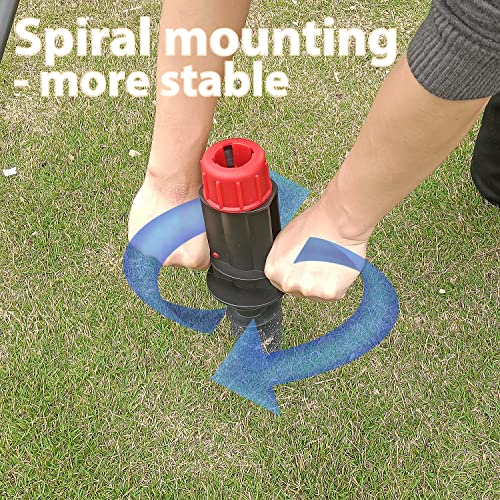 Mikytoper Beach Parasol Base, Sand Anchor for Parasols, Beach Parasol Stand Screw Anchor with Handle for Beach/Sand/Grass/Land, for 22-32 mm Pole