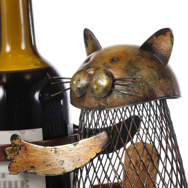 N/A Holder Shelf Metal Sculpture Practical Sculpture Wine Stand Home Decoration Interior Crafts