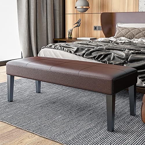 shoe storage bench ottoman Storage Benches Modern Pu Leather Bed Bench,Upholstered Entryway Shoe Bench,Rectangule Footrest Stool With Wood Legs,L