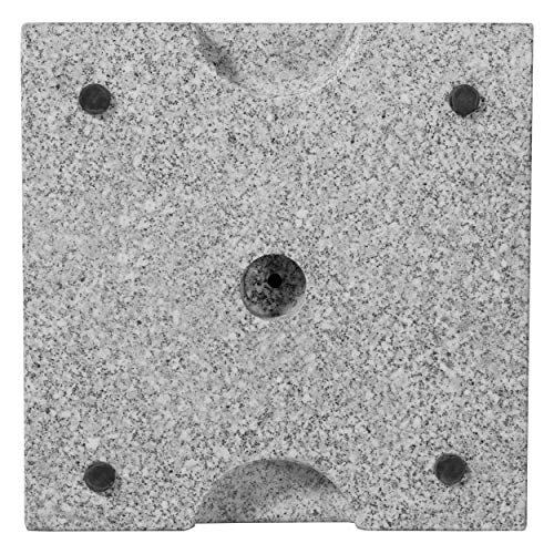 Doppler Granitsockel 25 kg - hochwertiger Sonnenschirmständer mit Edelstahlrohr - quadratisch - 37cmx38cmx5,5 cm