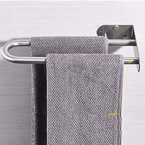 N/A Double Towel Bar Stainless Steel Bathroom Kitchen Towel Holder Dual Towel Rod Rustproof Wall Mount