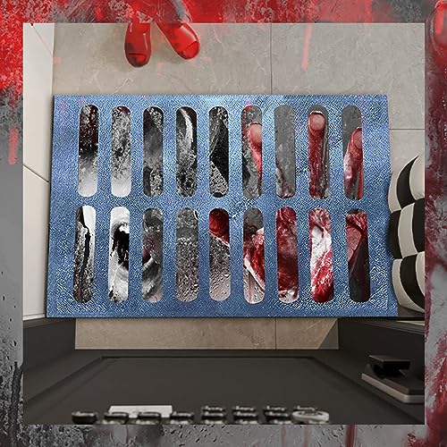 Qiuwaihei Halloween Door Mat 31.5x19.7 Inch 3D Horror Clown Sewer Doormat Non-slip Illusion Rug Halloween Doormat Bath Mat Style1Aisle Runners