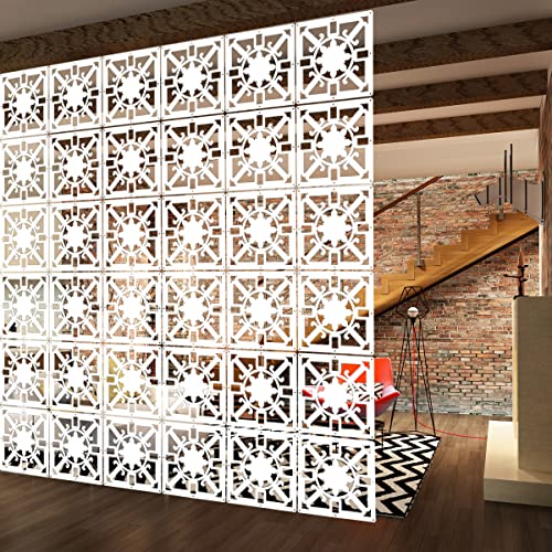 PKEPJ Hanging Room Divider Panels,Safety Room Divider 10 Pieces Screen Panels for Living Room Bedroom Office Home Decoration (White01)