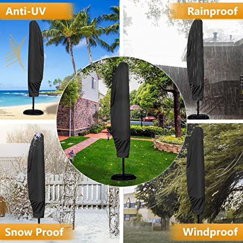 Emwel 205cm high Parasol Cover, Oxford Fabric Waterproof Parasol Cantilever Umbrella Cover with Zipper Garden Outdoor Umbrella - Black
