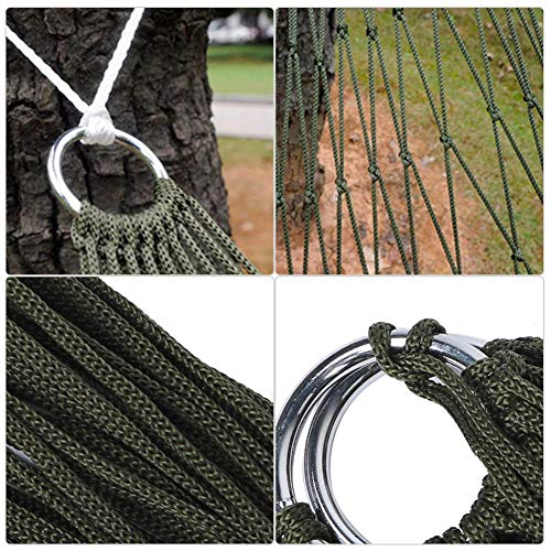 MAGT Hammock, Nylon Mesh Outdoor Hammock Comfortable Hanging Camping Hammock Strong Load-Bearing Mesh Hammock for Outdoor Camping