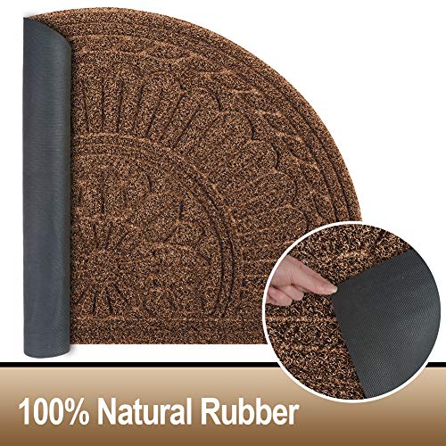 Mibao Half Round Door Mat, 24" x 36", Outdoor Door Mats, Half Round Rug, Front Door Mats Outdoor, Outdoor Welcome Mats for Front Door, Half Moon