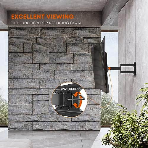 PUTORSEN TV Wall Bracket Mount Swivel and Tilt for Most 32-55 Inch LED, LCD, OLED and Plasma Flat Screen TVs up to VESA 400x400mm and 35 kg, Full