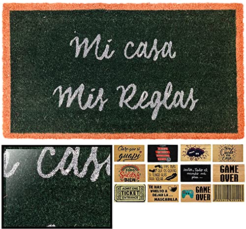 LucaHome Natural Coconut Door Mat 70 x 40 with Non-Slip Base, Coconut Door Mat Funny Lemonade, Absorbent Door Mat Entrance Home, Ideal for Outdoo