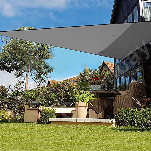 Greenbay Anthracite Patio Anti-UV Shade Sail - 3.6x3.6x3.6m Triangle - Gazebo Sail Awning Canopy