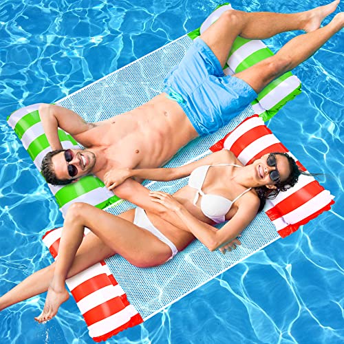 Lubibi 2 Pack Inflatable Pool Floats, Swimming Pool Floats for Kids Adults Inflatable Pool Lounger For Travel