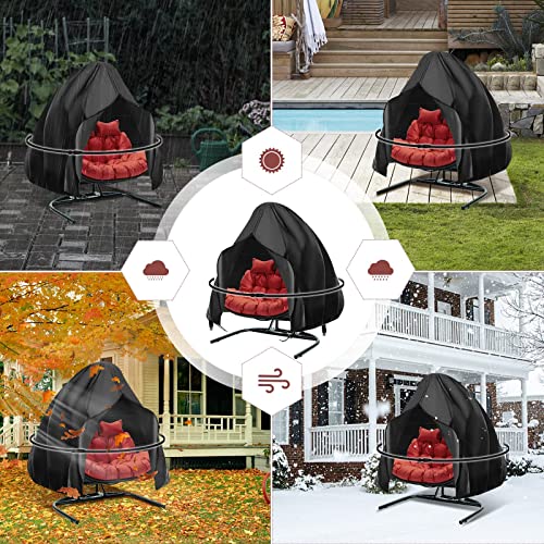 Double Egg Chair Cover Waterproof Hanging Egg Chair Covers Veranda Garden Cocoon Egg Chair Protective Cover Outdoor Rattan Wicker Swing Chair Cov