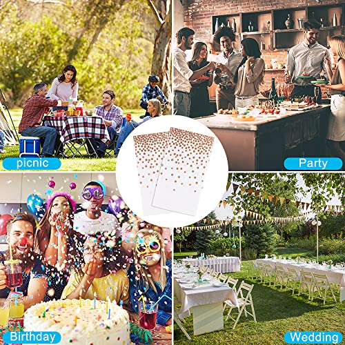 SEEROOTOYS Party Table Cloth, 2PC Plastic Wipeable Tablecloths, Oilproof Square Cover Protector for Picnic, Wedding, Christmas, Kitchen 54*108 in
