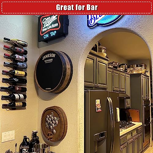 JMIATRY 4 Pack Wall Mounted Wine Rack, Black Wall Red Wine Rack with Screws, Aluminum Alloy Wine Holder Wall Mounted for Kitchen, Dining Room and
