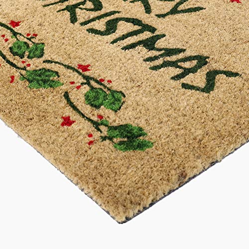 Coco&Coir Door Mat| Non-Slip | Thick Coir | Premium Quality | Rubber Backed | Eco-Friendly | Indoor | Outdoor | Heavy Duty | Christmas Theme | Xm