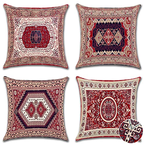 Ohok Outdoor Waterproof Cushion Covers 45x45 cm Pack of 4 Decorative Throw Cushion Covers Cushion Case for Sofa Couch Bed Living Room Outdoor Pat