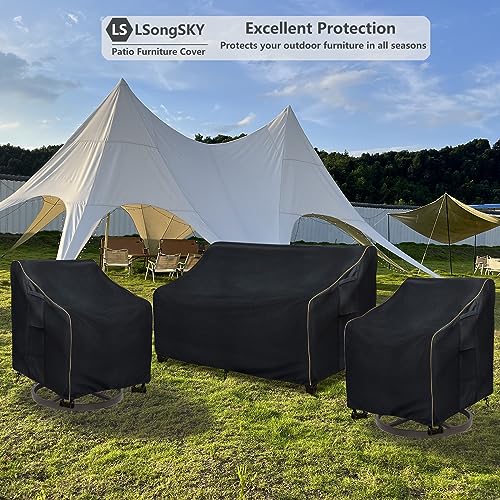 LSongSKY Outdoor Swivel Lounge Chair Cover 2 Pack,Waterproof Heavy Duty Outdoor Chair Covers,Patio Rocking Chair Covers For Outdoor Furniture,(30