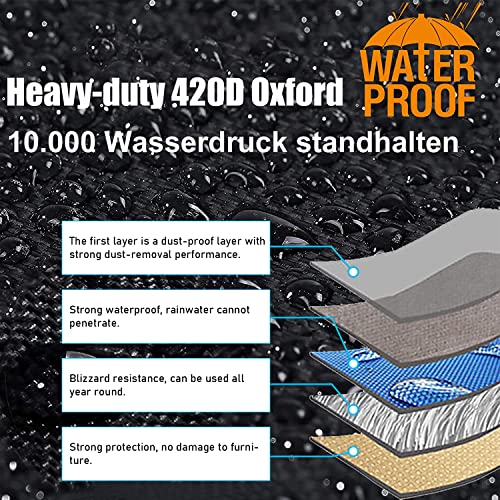 MaxAwe Patio Hanging Egg Chair Cover, 420D Oxford Outdoor Egg Chair Cover Waterproof Heavy Duty Anti-dust UV-Anti with Zipper and Drawstring, 115