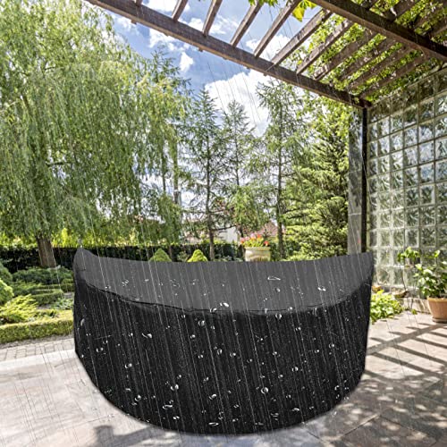 LALAGO Oval Sun Island Cover, Thick Protective Cover, Sun Island Semi-Round Oxford Fabric, Adjustable Garden Island Cover, Waterproof Garden Loun