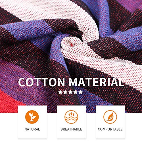 KEPEAK Outdoor Cotton Hammock, Widening and Thickening Portable with Carrying Bag for Backpacking, Camping, Backyard, Garden, Red