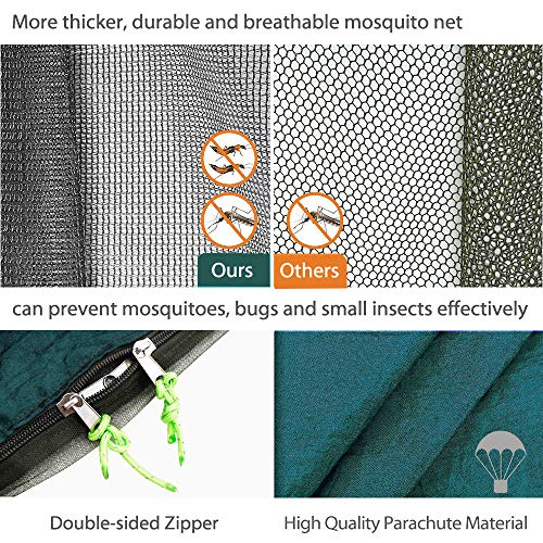GEERTOP Hammock with Mosquito Net, Breathable Lightweight Hammocks with Tree Straps for Backpacking, Camping, Travel, Beach, Yard