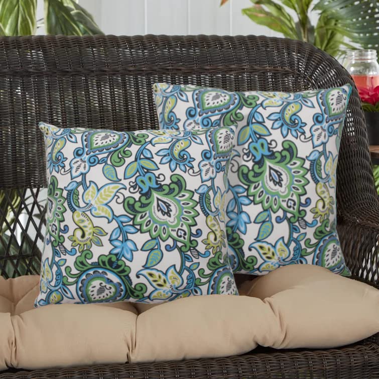 Magpie Fabrics Set of 2 Decorative Cushion Covers, 45 x 45 cm, Colourful Cushion Covers, Outdoor, Waterproof, Polyester, for Sofa, Bedroom, Outdo