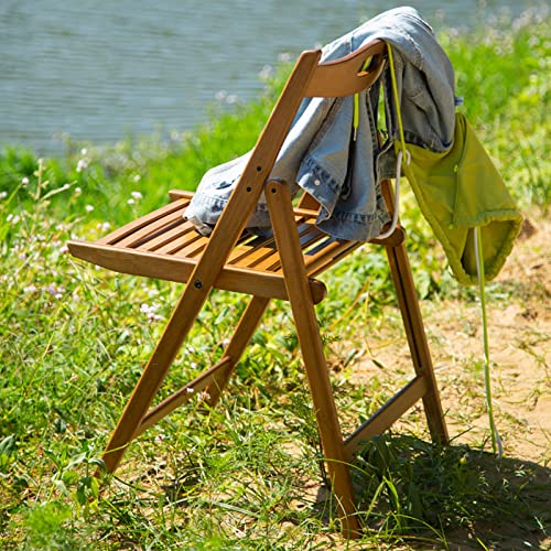 JIKUGO Folding Chair Bamboo Chairs,for Outdoor, Dining Room, Living Room Bedroom, Office(Large