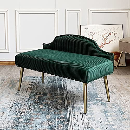 Luxurious End Of Bed Bench With Backrest,Velvet Upholstered Bedroom Bench Dining Bench,Modern Ottoman Bench Seat Entryway Bench Furniture Decor-W