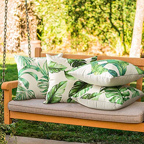 JOTOM Outdoor Decorative Cushion Covers 45x45cm Tropical Plants Waterproof Throw Pillow Covers Square Cushion Cover Garden Throw Pillow Case for