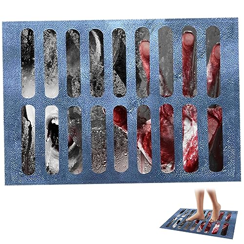 Qiuwaihei Halloween Door Mat 31.5x19.7 Inch 3D Horror Clown Sewer Doormat Non-slip Illusion Rug Halloween Doormat Bath Mat Style1Aisle Runners