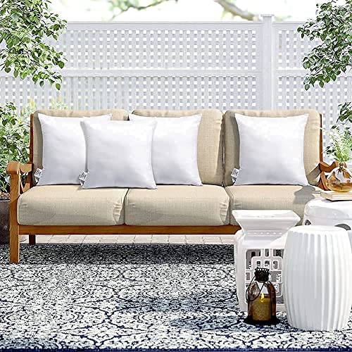 JOTOM Outdoor Cushion Inserts 45x45cm Waterproof Premium Cushion Inner Pads 18"x18" Pillow Filling Set of 4 Decorative Square Pillow Inserts Sofa