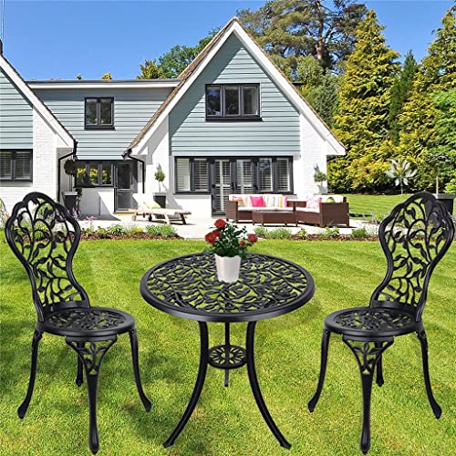 JYDQM 3 Piece Garden Patio Bistro Table and Chairs, Cast Aluminum Garden Dining Set for Outdoor Patio Yard Porch Balconyb (Color : D, Size : Tall