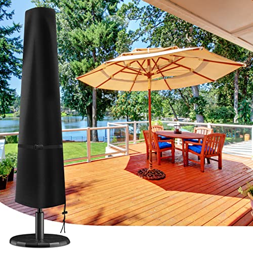 Garden Parasol Cover, Garden Umbrella Covers Fit 2.5 to 4m Diameter Parasols Outdoor Waterproof 420D Oxford Patio Umbrella Protection Cover with