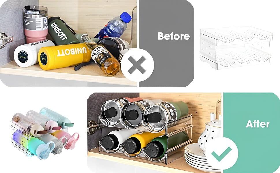 FYting Bottle Drying Rack Bottle Storage,Wine Racks Free Standing,Water Bottle Organiser,Transparent Can Holder for Sippy Cup Bubble Tea Straw Bo