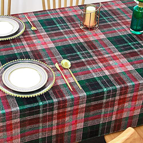 LOHASCASA Christmas Tablecloth Vinyl Oilcloth Tablecloth Small Rectangle Peva Vynle Wipeable PVC Waterproof Plastic Spill Proof Tablecloths Weigh